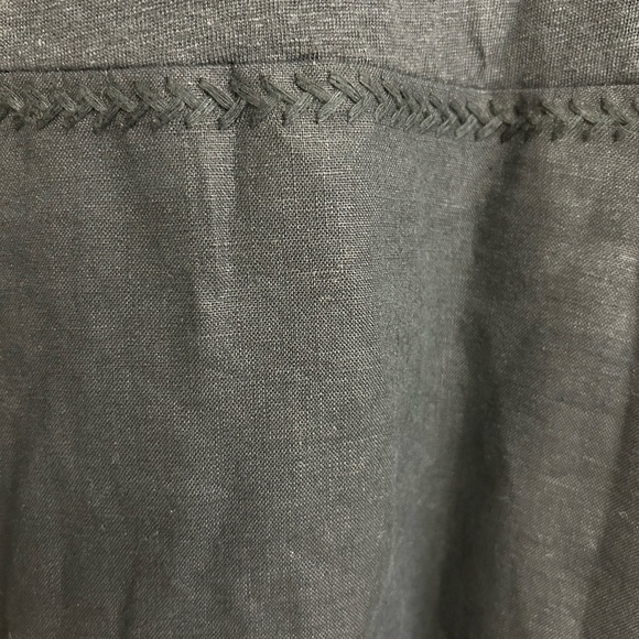 J.Jill Sleeveless Dress Linen Black Boho Cottage Tiered Prairie Pockets Small - Picture 7 of 9